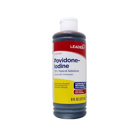 Leader Povidone-Iodine Solution 10% First Aid Antiseptic, 8 fl oz