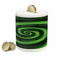 thumbnail image 1 of Spires Piggy Bank, Digitally Generated Swirling Decreasing with Vibrating Colors Print, Ceramic Coin Bank Money Box for Cash Saving, 3.6" X 3.2", Green, by Ambesonne, 1 of 4