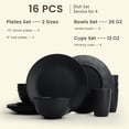 thumbnail image 2 of Homienly 16-Piece Wheat Straw Dinnerware Set, Plates, Bowls & Cups, Service for 4, Microwave & Dishwasher Safe, Black, 2 of 8