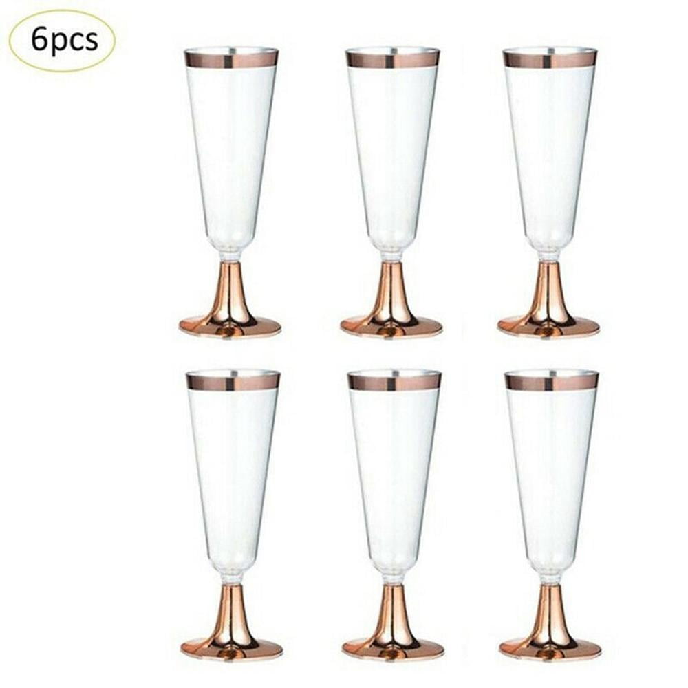Plastic Champagne Glass,6pcs Champagne Glass,Bronzing Champagne Glass