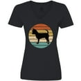 thumbnail image 3 of Inktastic Chihuahua Dog Retro Sunset Women's V-Neck T-Shirt, 3 of 5