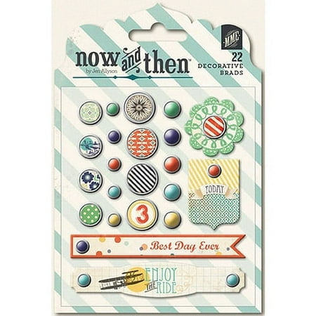 My Minds Eye Now & Then Izzy Decorative Brads 22/Pkg -Boys