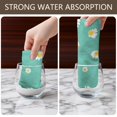 thumbnail image 4 of 2 Pcs Funny Kitchen Towels,Teal Daisy Flower Yellow Centers Pattern Microfiber Dish Towels,Kitchen Tea Towels,Kitchen Towel Set (18" X 26"), 4 of 7