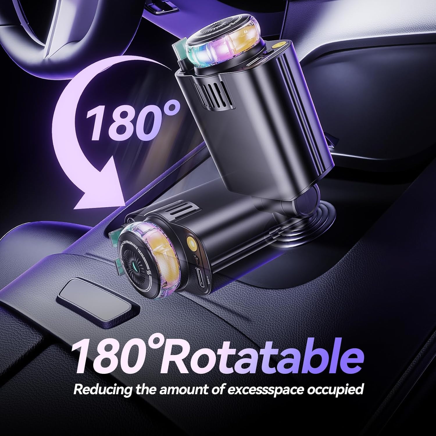 Retractable Car Charger with Aromatherapy and Starlight, 5 in 1 USB C Car Charger Adapter, 69W Fast Charging Cars Phone Chargers, Cars Air Freshener Compatible with iPhone 16 15 14 13 12 and Android
