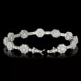thumbnail image 2 of Sparkle Jewels Round Cubic Zirconia Floral Tennis Bracelet 14K White Gold Plated, 2 of 3