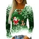 thumbnail image 1 of Camisas Navideñas Para Mujer Tops de Manga Larga Con Cuello en V Blusa Regular Estampada Odeerbi ODB198953, 1 of 6