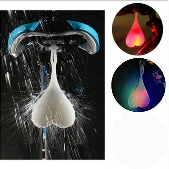 Amerteer Bike Ball Lights Bicycle LED Back Rear Tail Silicone Waterproof Light Cycling Heart Ball Egg Lamp Shaped Egg Warning Signal Lamp(Red)