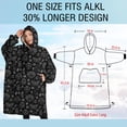 thumbnail image 4 of Oversized Wearable Blanket Hoodie,Black Gothic Cat Butterfly Rainbow Pattern Sherpa Blanket Hoodie with Super Pockets,Super Warm Fuzzy Pullover for Women & Men, 4 of 6