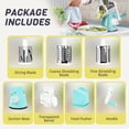 thumbnail image 6 of Premium Rotary Cheese Grater, Manual Cheese Grater for Kitchen, Handheld Vegetables Slicer Cheese Shredder with Rubber Suction Base, 3 Stainless Drum Blades Included,Blue, 6 of 9