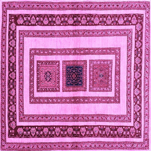 Ahgly Company Indoor Square Abstract Purple Contemporary Area Rugs, 5' Square