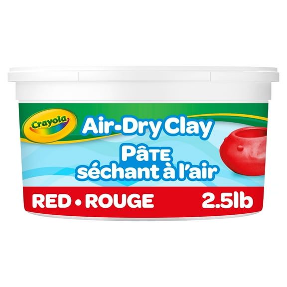 Crayola Air Dry Clay, Red, 2.5 lb. Resealable Bucket, Modeling Clay Alternative for Kids