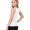 thumbnail image 2 of Niobe Clothing Womens Ribbed Crew Neck Sleeveless Tank Top, 2 of 3
