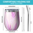 thumbnail image 5 of Floral 12oz Stainless Steel Insulated Wine Tumbler with Lid and Straw – Double Wall Vacuum Mug for Hot & Cold Drinks, 304 Steel Interior, Sweat-Free Design,Thanksgiving,Christmas, Spring,Flower, 5 of 5