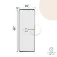 thumbnail image 2 of Hamilton Hills 18x48 inch Metal Black Frame Mirror for Bathroom | Brushed Rectangular Tall Rounded Corner Vanity | 2" Deep Set Design Wall Mirrors Decorative | Hangs Horizontal and Vertical, 2 of 2