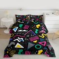 thumbnail image 2 of Feelyou Kid Memphis Queen Comforter Set, Cycle Square Abstract Bedding Comforter Set, 3pcs, 2 of 8