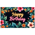 thumbnail image 2 of Yatrandify Colorful Floral Happy Birthday Banner Decorative Lights Neon Print Tropical Hibiscus for Birthday Party Celebration Outdoor Indoor, 2 of 7