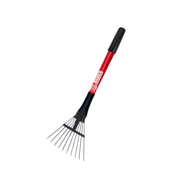 Bully Tools 8 in Shrub Rake, 10 Tines, 27 in L Fiberglass Handle 92319