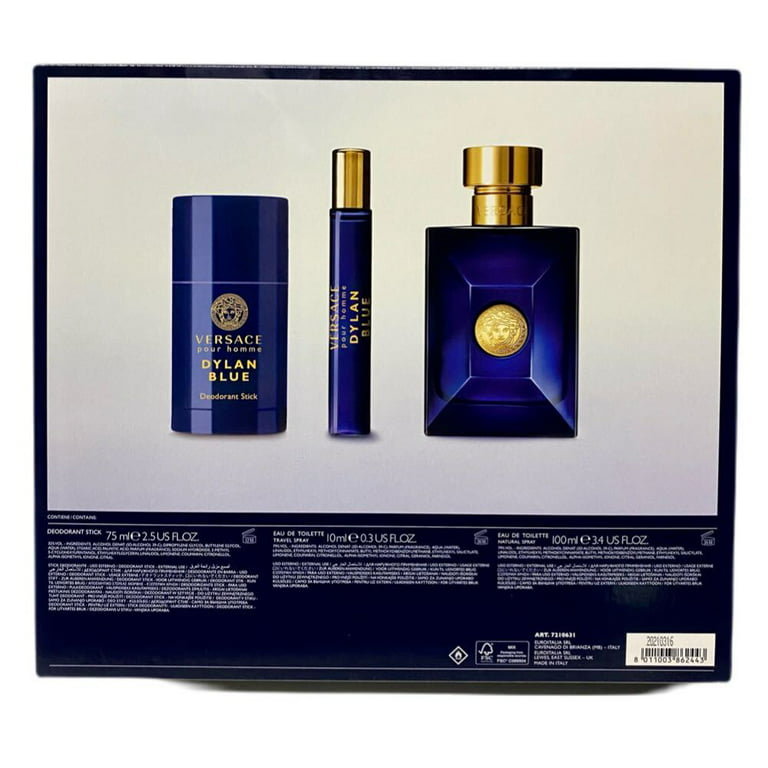 Versace Dylan Blue Gift Set For Men 3 PCS (3.4 Oz Eau de Toilette