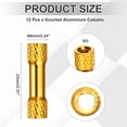 thumbnail image 2 of 12 Pcs M3 x 23mm Columna de espaciador doble cabeza de aluminio estriado para dron FPV, avión RC, coche de carreras, simracing, dorado, 2 of 6