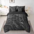 thumbnail image 2 of jejeloiu Boho Bohemian Theme 7pcs Bedding Comforter Set,Black Soldier Queen Bedding Sets For Teens Boys Reversible, 2 of 8