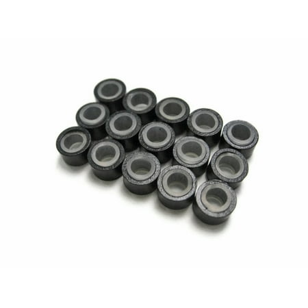 10 Pieces - Black Silicone Micro Ring Beads For Feather Hair Extensions