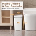 thumbnail image 3 of 2 Pack Garbage Bins with Lid Automatic Sensor Touchless trash can for Bathroom, Kitchen, Bedroom, Office GC01 white, 3 of 6