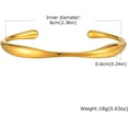 thumbnail image 3 of Stainless Steel Classic Plain Hammered Finishing Irregular Shape Open Cuff Bangle Bracelet, 3 of 8