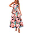 thumbnail image 1 of Vestido PRETTYGARDEN Floral Maxi sin Mangas con Volantes XXL, 1 of 8