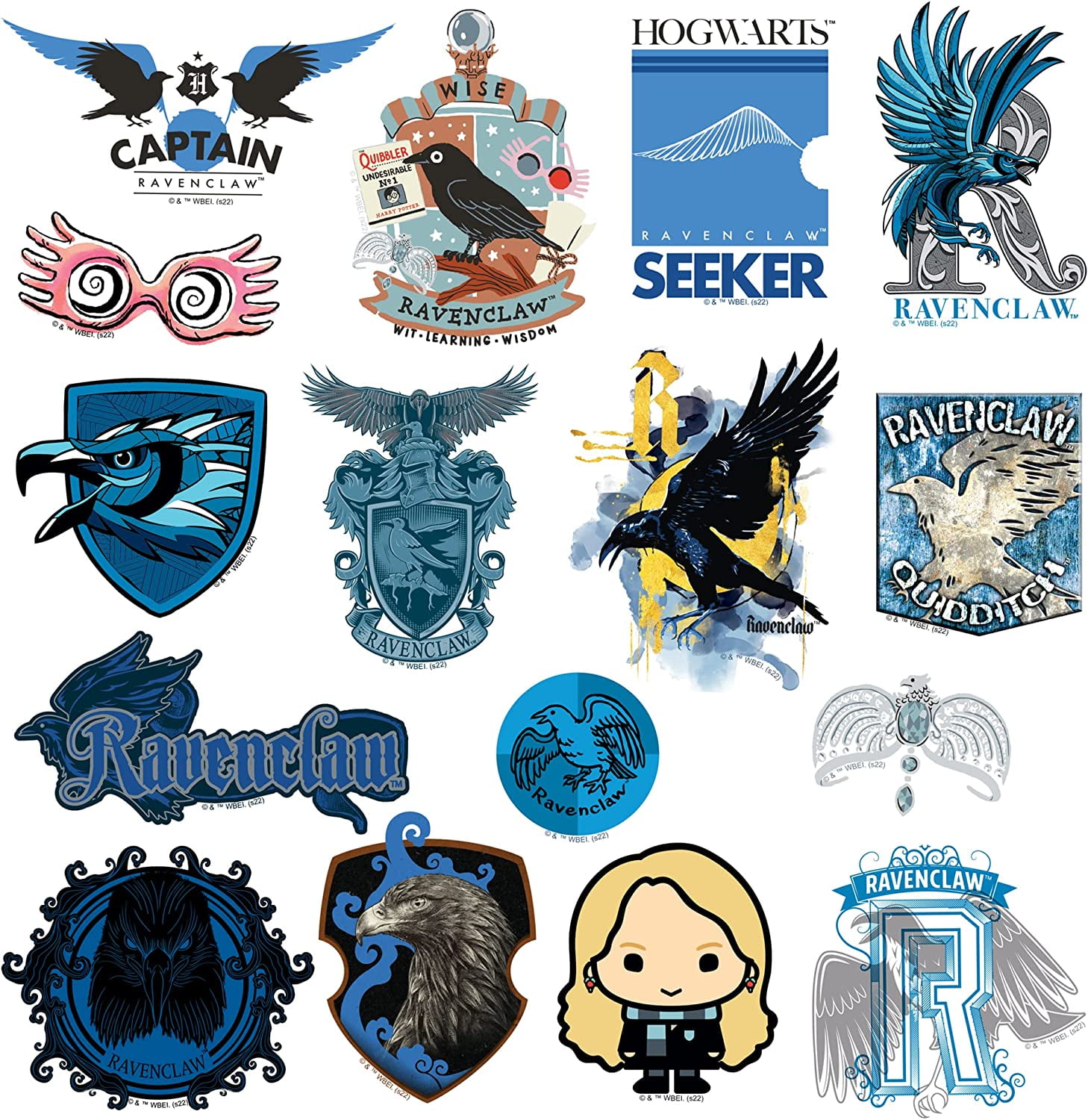 Adesivos vinil harry potter (ravenclaw), pacote com 5 peças ps7389