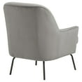 thumbnail image 4 of Fabric Accent Chair with Sleek Flared Track Arms and Metal Legs, Gray- Saltoro Sherpi, 4 of 5
