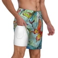 thumbnail image 2 of Kdxio Retro Seamless Flying Butterflies Print Men'S Swim Trunks With Compression Liner 7 Inch Inseam Quick Dry Swim Shorts, 2 of 7