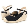 thumbnail image 3 of Pennysue Women's Espadrilles Wedge Sandals Black Platform Ankle Strap Sandals Size 9M, 3 of 8