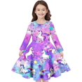 thumbnail image 2 of Printemps Automne Petite Fille Jupe Vintage Longueur Genou Robe Décontractée Mode Impression Butterfly Jupe Ample Manches Longues, 2 of 4