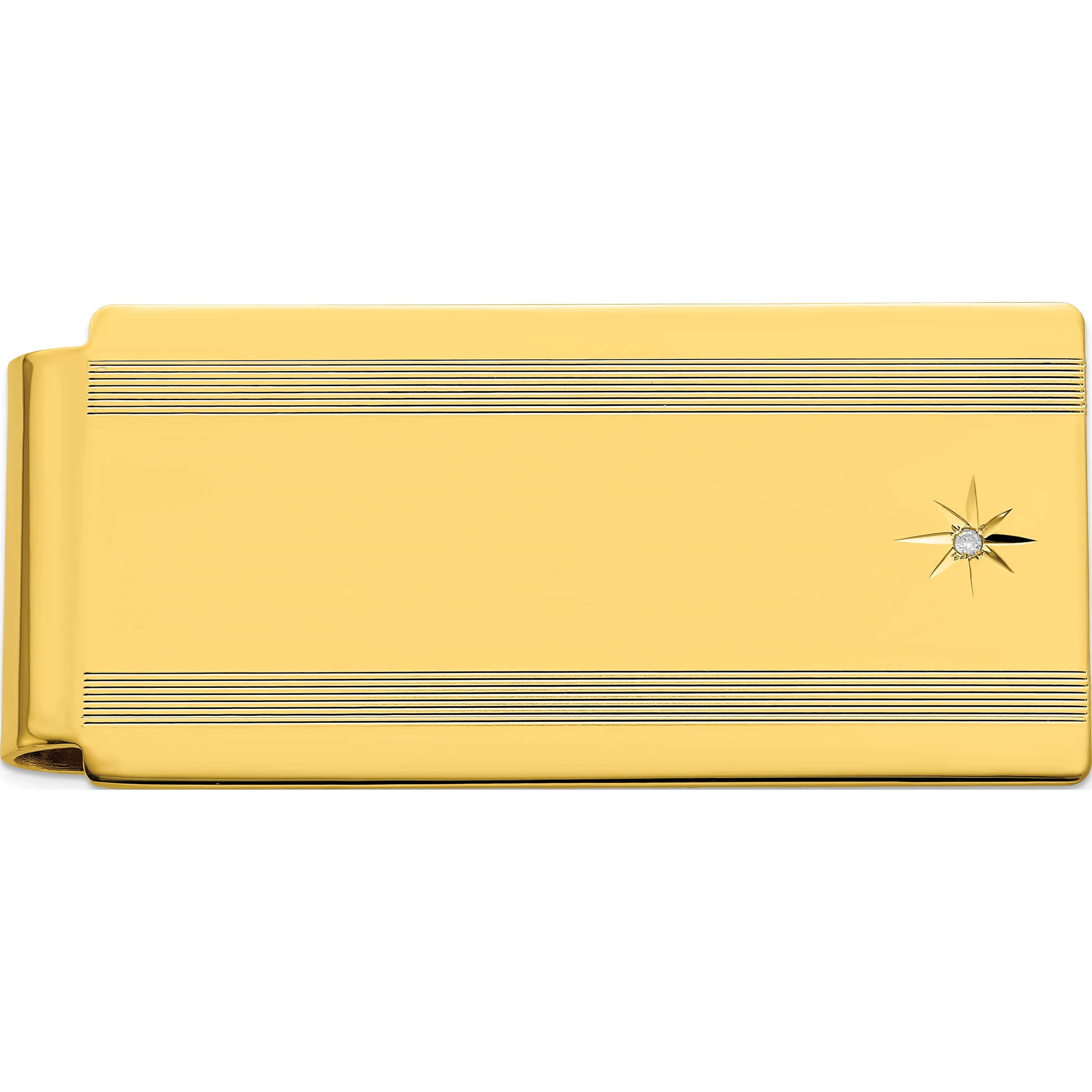 Fashion Gold-Plated Kelly Waters Star Cut .001Ct Diamond Hinged Money Clip (50 X 25) Made In United States gl8770 - image 1 of 5