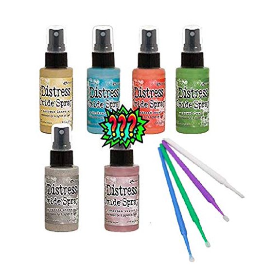 Tim Holtz Distress Oxide Spray Bundle New 2019 Colors (Super Bargain Mixed Random Set of 6 - No Duplicates)