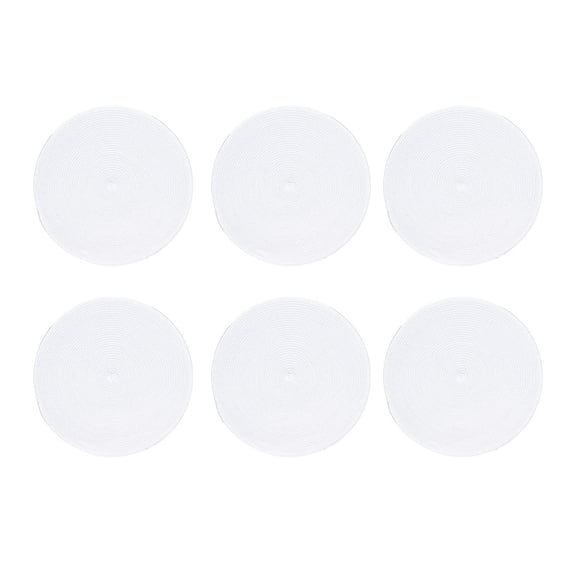 LAZIOEGR 6‑Pack Hand‑Woven White Round Placemats – Heat‑Resistant, Easy‑Clean, Versatile Dining & Decor Accessory