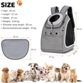 thumbnail image 3 of Gray - Portable Dog Backpack Comfortable Breathable for Small Dogs Puppy Cats Pet Traveling Hiking Camping Carrier Backpacks, 3 of 5