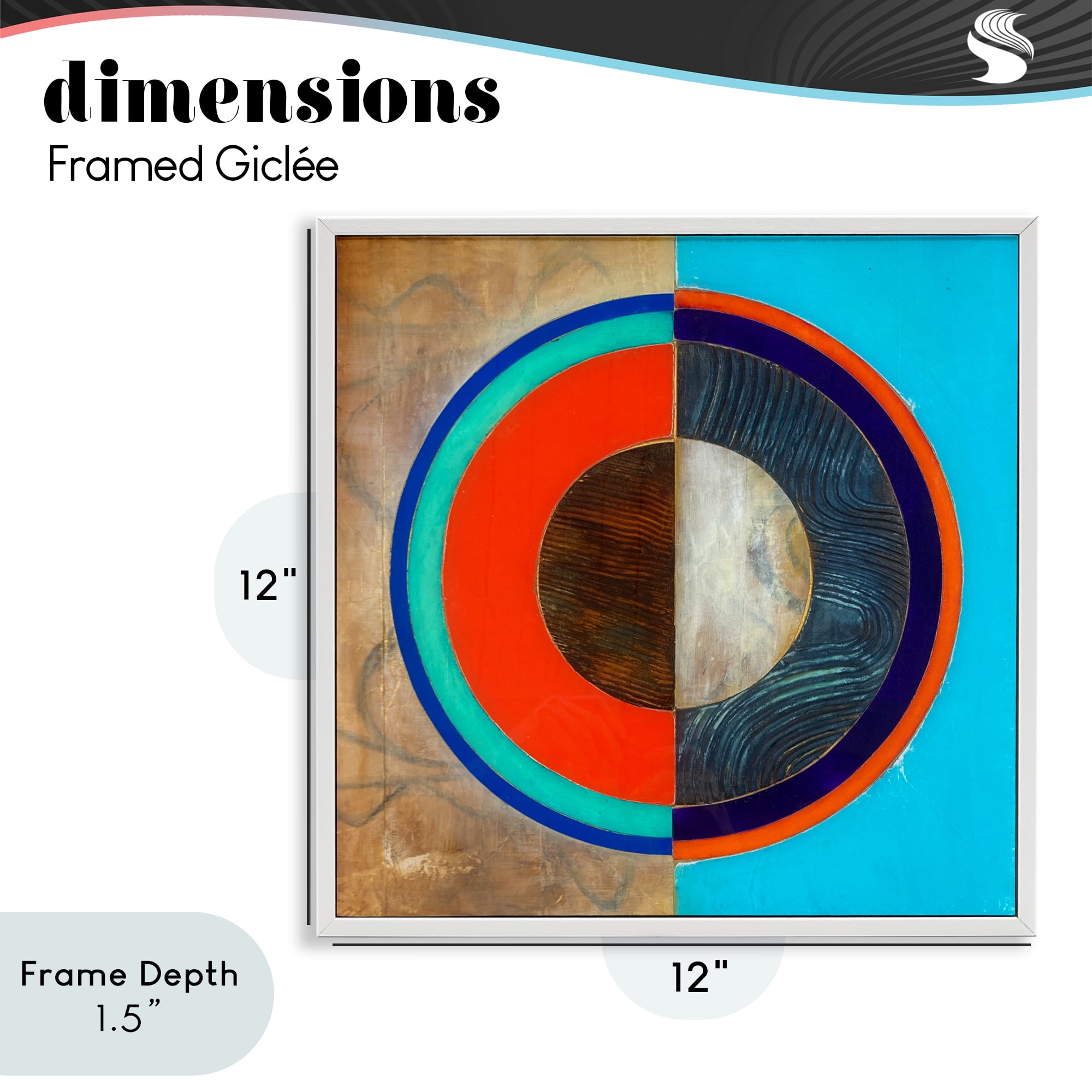 Stupell Industries Red Arc Summer Circle White Framed Giclee Art, design by Matthew Finger