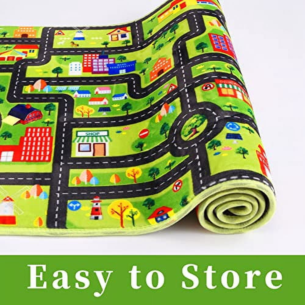 LingStar Kids Rug for Playroom Non Slip Kids Play Mat Car Rug Road and Traffic Carpet Super Soft Thick Road Traffic Play Mat for Nursery Bedroom Boys Room Classroom