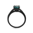 thumbnail image 3 of 2.16Ct Blue Green Zirconia Black Stainless Steel Engagement Ring Women's Size 10, 3 of 5
