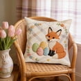 thumbnail image 3 of Easter Pillowcase Set 18 in x 18 in Sofa Cushion Cover with Concealed Zipper and Holiday Rabbit Egg Print, 3 of 6