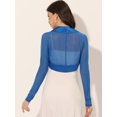 thumbnail image 4 of Cárdigan Corto con Parte Delantera Abierta Allegra K para Mujer Elegante Bolero Azul Real M, 4 of 6