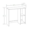 Mainstays Small Space Writing Desk with 2 Shelves, White Finish