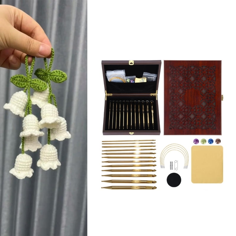 Coated Tunisian Crochet Set Smooth Knitting Accessories With Storage Case for Craft Projects