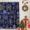 thumbnail image 5 of Winter Yellow Snowflake Shower Curtains for Bathroom, Christmas White Snowflake Navy Waterproof Fabric Shower Curtain for Bathroom Bathtub Decoration, Machine Washable, 54x"78", 5 of 9