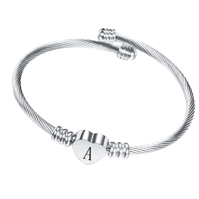 Pulsera de acero de titanio ANGGREK Brazalete de diseño clásico plata