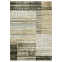 Oriental Weavers Bauer Area Rug - 090N2 - 9'10" x 12'10" - in Beige/ Charcoal - Modern Style, Recycled PET Fibers, Stain Resistant, Family, Dining, Living Room Rug