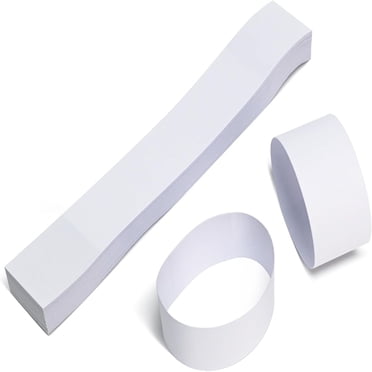 Money Band Self-Sealing Currency Straps for Bill Wrappers - Blank White (100 PCS), Durable and Easy-to-Use Bill Organizers for Cash Handling