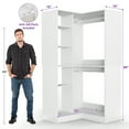 thumbnail image 6 of Aheaplus 36" Corner Closet System - 2 Rods, Hutches, and 5 Shelves for Versatile Storage, Sturdy and Durable Design Closet Organizer for Neatly Organized Clothing and Items, White, 6 of 6