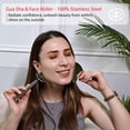 thumbnail image 3 of Juego de herramientas faciales Rena Chris Gua Sha & Face Roller de acero inoxidable, 3 of 7
